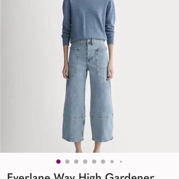 Everlane Gardener Jean Ecru with Black Stitching 30R - Picture 2 of 6